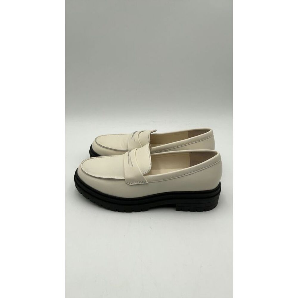 Quince Cream Platform Penny Loafers with Black Sole